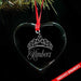 Princess Crown CUSTOM Engraved Glass Ornament ZLAZER Heart Ornament 