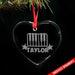 Piano CUSTOM Engraved Glass Ornament ZLAZER Heart Ornament 