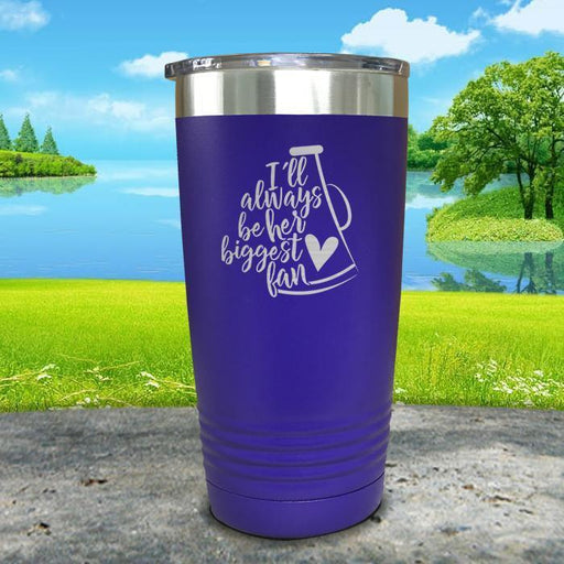 Her Biggest Cheer Fan Engraved Tumbler Tumbler ZLAZER 20oz Tumbler Royal Purple 