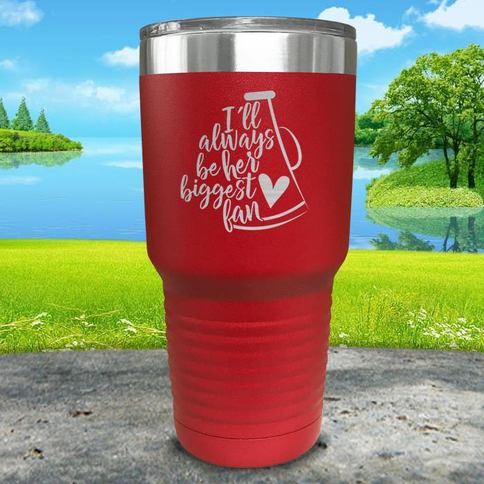 Her Biggest Cheer Fan Engraved Tumbler Tumbler ZLAZER 30oz Tumbler Red 