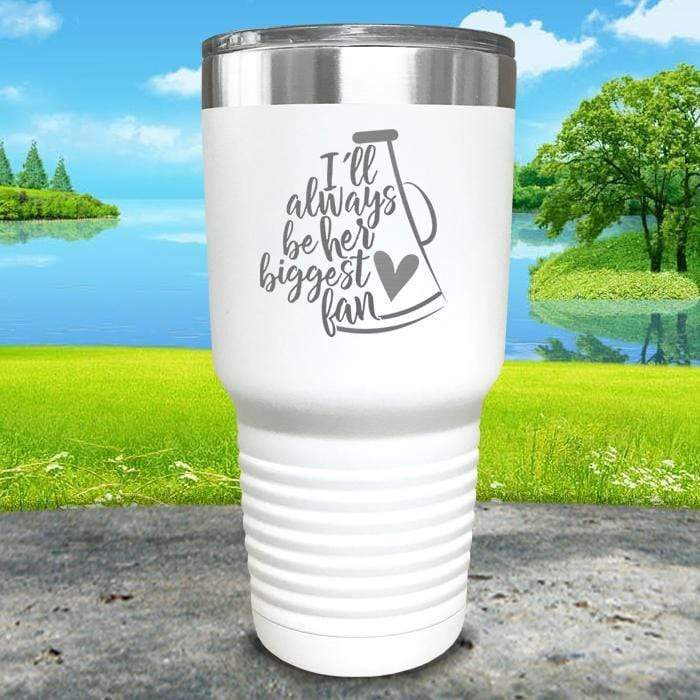 Her Biggest Cheer Fan Engraved Tumbler Tumbler ZLAZER 30oz Tumbler White 