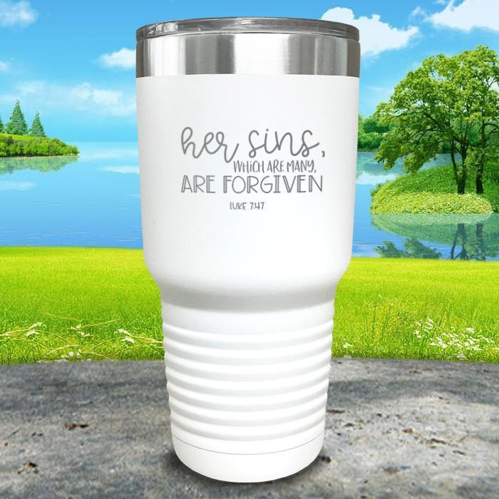 Her Sins Are Forgiven Engraved Tumbler Tumbler ZLAZER 30oz Tumbler White 