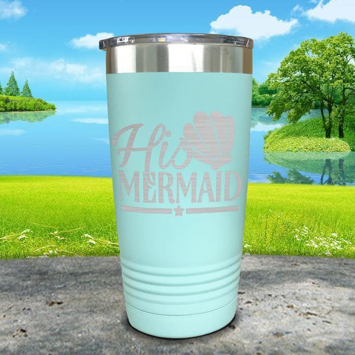 His Mermaid Engraved Tumbler Tumbler ZLAZER 20oz Tumbler Mint 