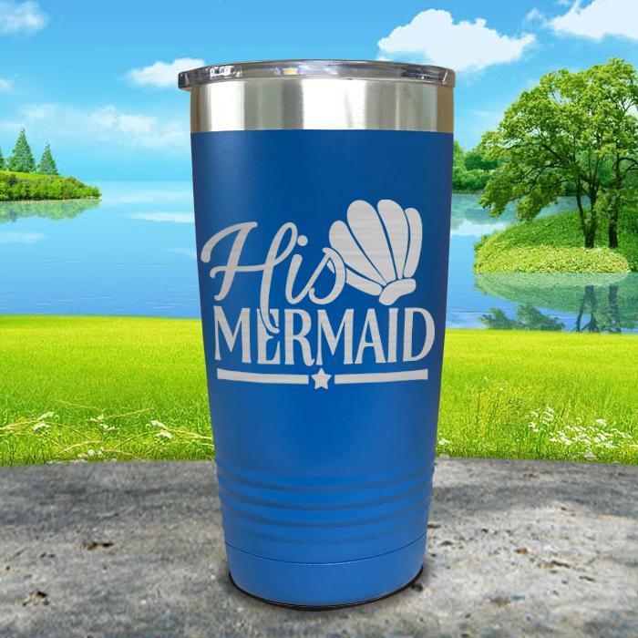 His Mermaid Engraved Tumbler Tumbler ZLAZER 20oz Tumbler Blue 