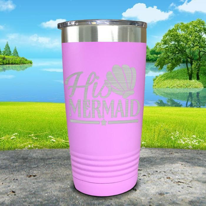 His Mermaid Engraved Tumbler Tumbler ZLAZER 20oz Tumbler Lavender 