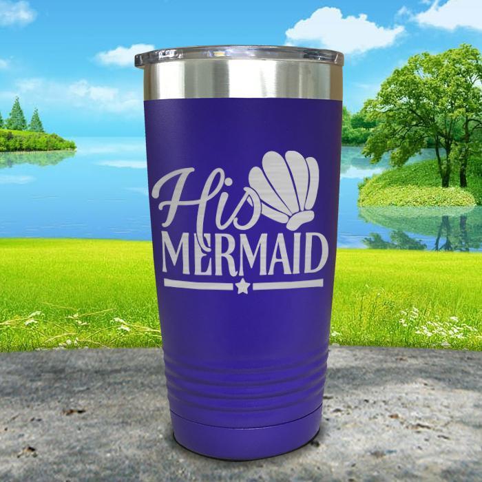 His Mermaid Engraved Tumbler Tumbler ZLAZER 20oz Tumbler Royal Purple 