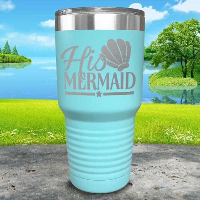 His Mermaid Engraved Tumbler Tumbler ZLAZER 30oz Tumbler Mint 