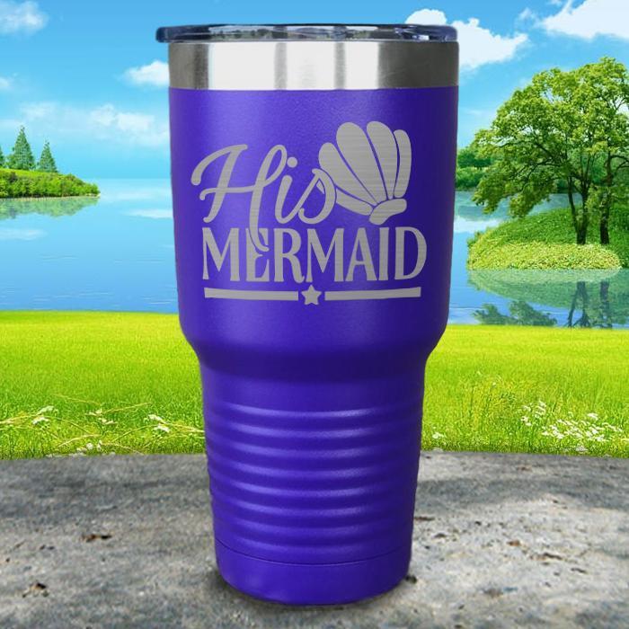 His Mermaid Engraved Tumbler Tumbler ZLAZER 30oz Tumbler Royal Purple 