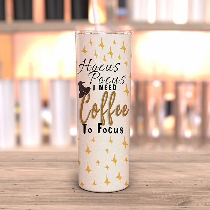 Hocus Pocus I Need Coffee To Focus Full Wrap Tumbler