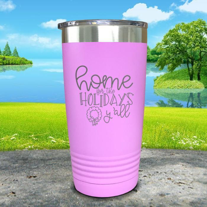 Home For The Holidays Y'all Engraved Tumbler Tumbler ZLAZER 20oz Tumbler Lavender 