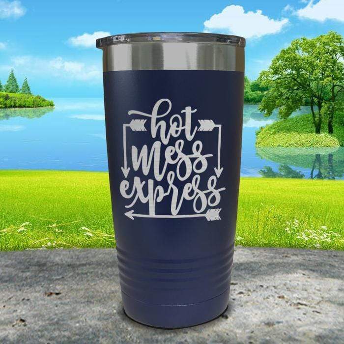 Hot Mess Express Engraved Tumbler Tumbler ZLAZER 20oz Tumbler Navy 