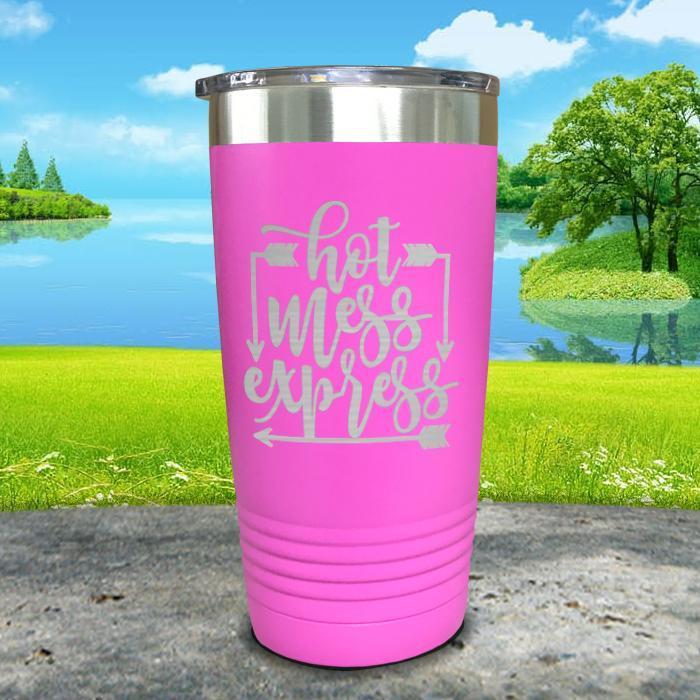 Hot Mess Express Engraved Tumbler Tumbler ZLAZER 20oz Tumbler Pink 