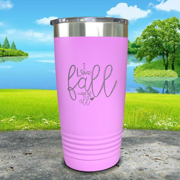 I Love Fall Most Of All Engraved Tumbler Tumbler ZLAZER 20oz Tumbler Lavender 