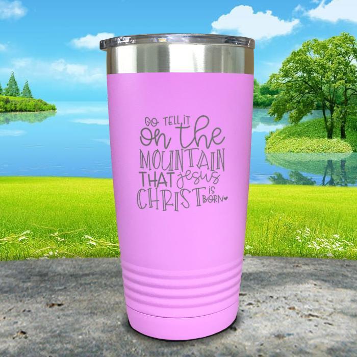 Jesus Is Born Engraved Tumbler Tumbler ZLAZER 20oz Tumbler Lavender 