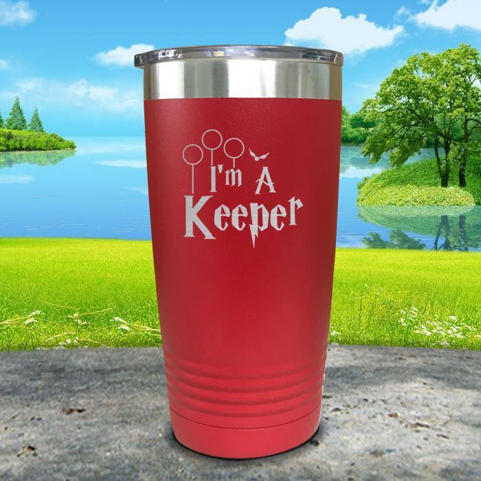 I'm A Keeper Engraved Tumbler Tumbler ZLAZER 20oz Tumbler Red 