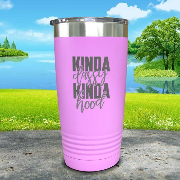 Kinda Classy Kinda Hood Engraved Tumbler Tumbler ZLAZER 20oz Tumbler Lavender 