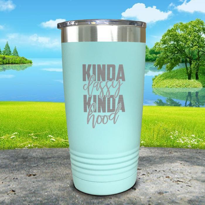 Kinda Classy Kinda Hood Engraved Tumbler Tumbler ZLAZER 20oz Tumbler Mint 