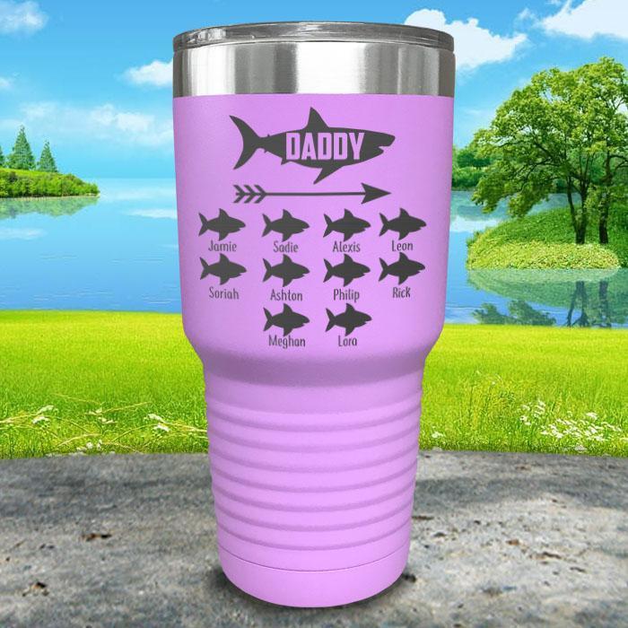 Daddy Shark (CUSTOM) With Child's Name Engraved Tumblers Tumbler Southland 