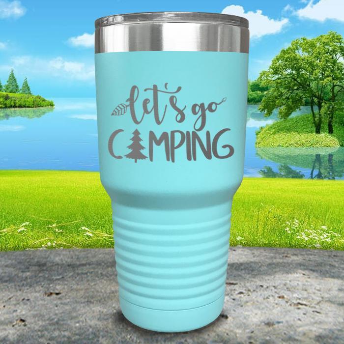 Let's Go Camping Engraved Tumbler Tumbler ZLAZER 30oz Tumbler Mint 