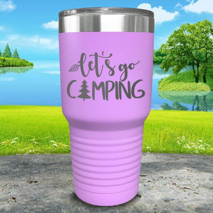 Let's Go Camping Engraved Tumbler Tumbler ZLAZER 30oz Tumbler Lavender 