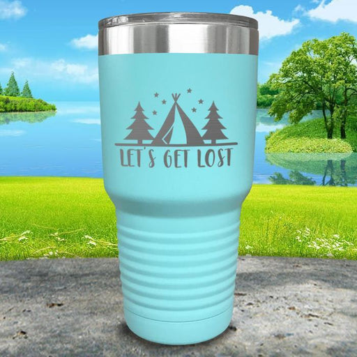 Let's Get Lost Tent Engraved Tumbler Tumbler ZLAZER 30oz Tumbler Mint 