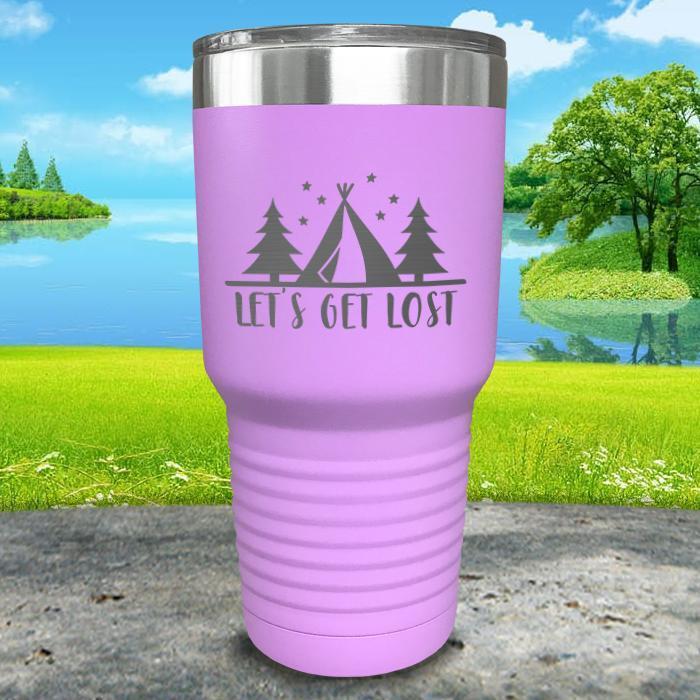 Let's Get Lost Tent Engraved Tumbler Tumbler ZLAZER 30oz Tumbler Lavender 