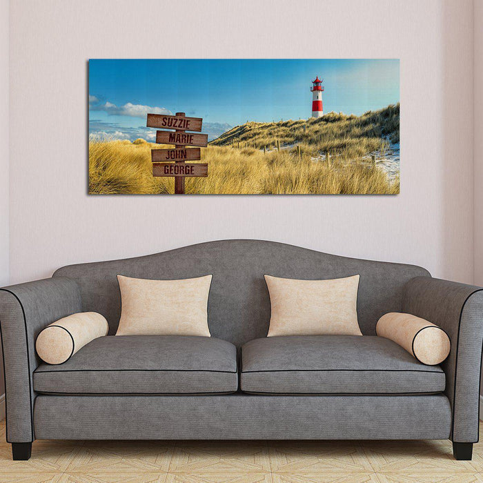 Personalized Lighthouse Meadow Oversized Premium Canvas