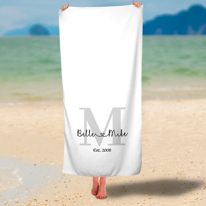 Personalized Love EST Premium Beach/Pool Towel