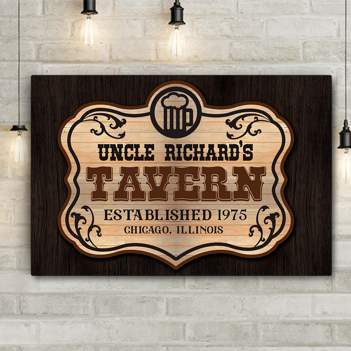 Man Cave Or Bar Sign Personalized Premium Canvas