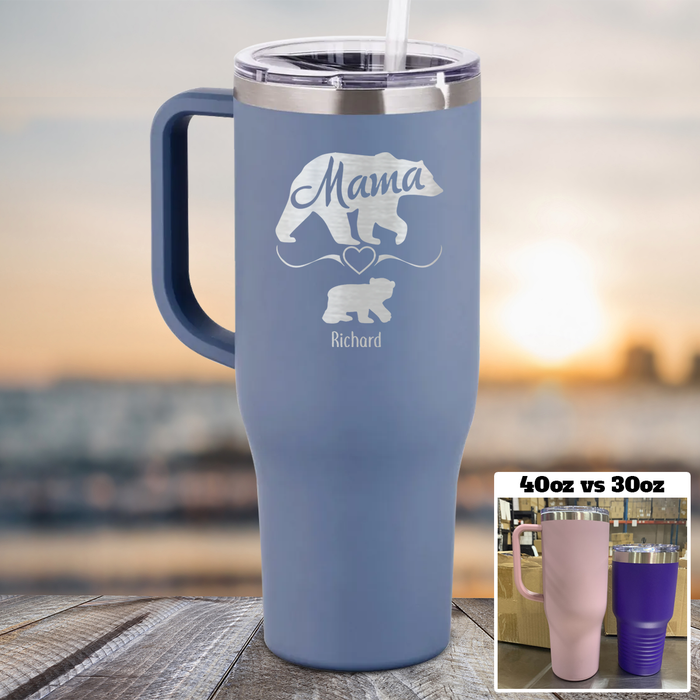 NEW 40oz Mama Bear (CUSTOM) Tumbler Personalized with Child's Name