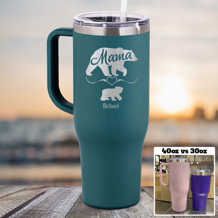 NEW 40oz Mama Bear (CUSTOM) Tumbler Personalized with Child's Name