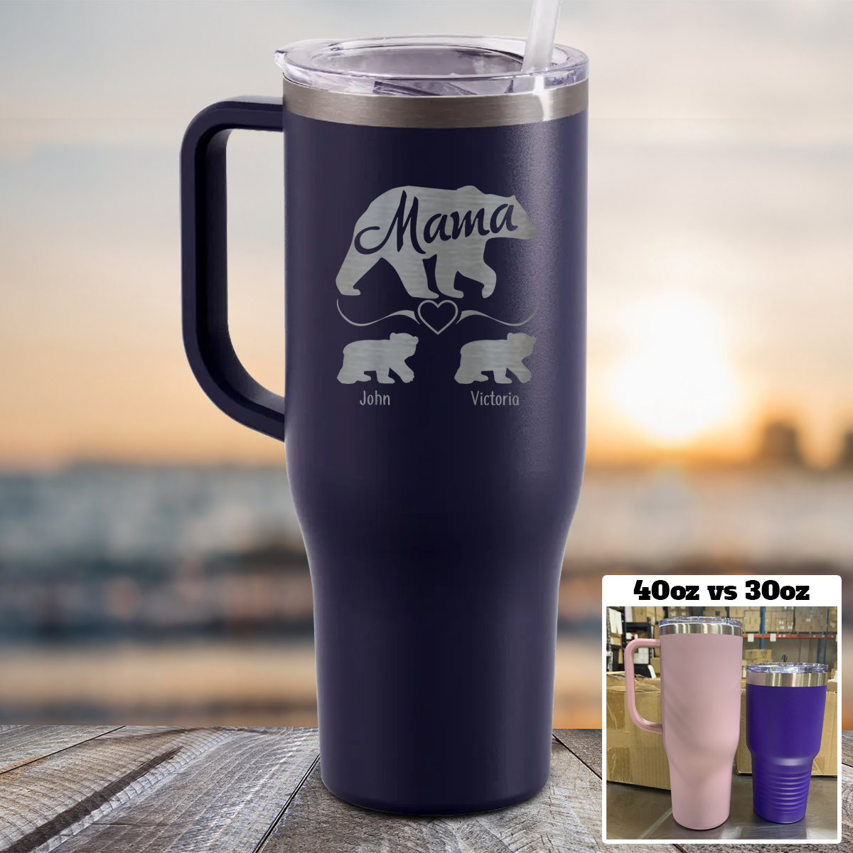 Personalized Mama Tumbler With Pictures, Gift For Mama On Christmas, Custom Mom  Tumbler With Kids Names - Best Personalized Gifts For Everyone