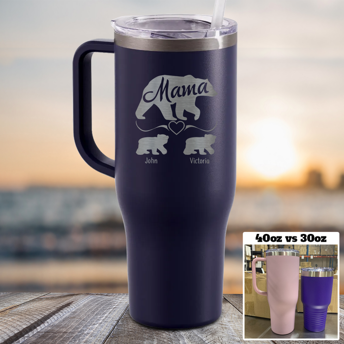 NEW 40oz Mama Bear (CUSTOM) Tumbler Personalized with Child's Name