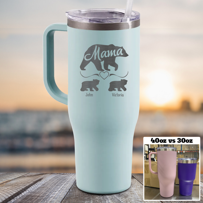 NEW 40oz Mama Bear (CUSTOM) Tumbler Personalized with Child's Name