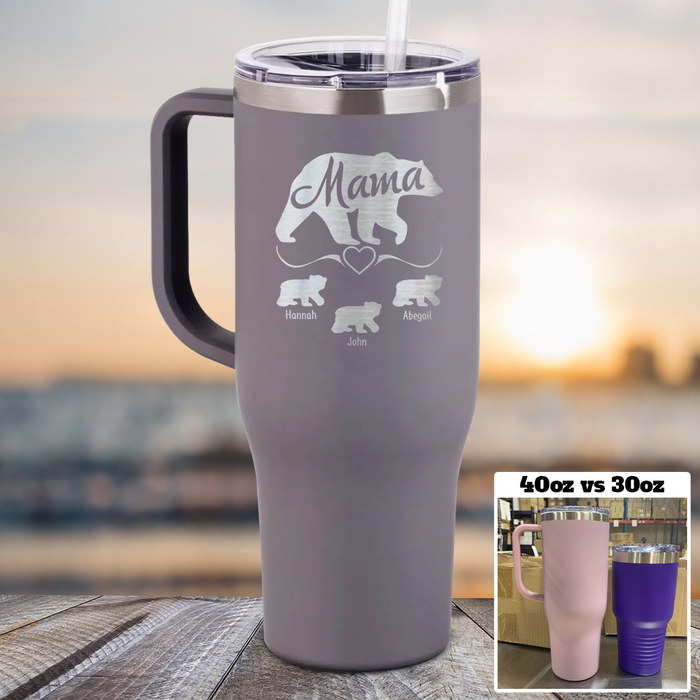 NEW 40oz Mama Bear (CUSTOM) Tumbler Personalized with Child's Name