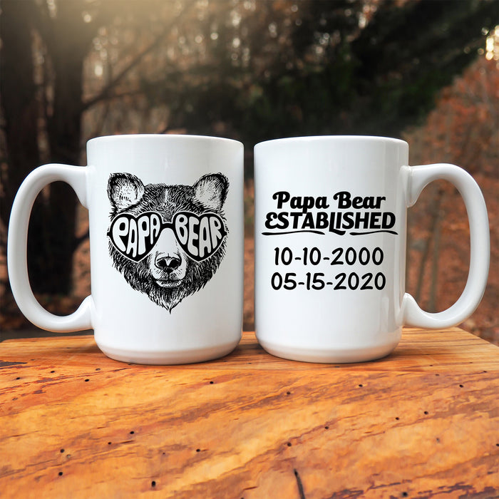 Papa Bear EST Personalized Mug