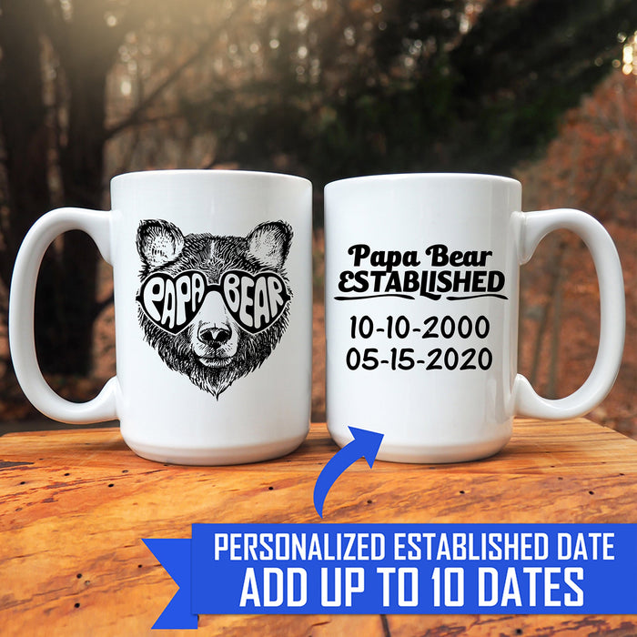 Papa Bear EST Personalized Mug