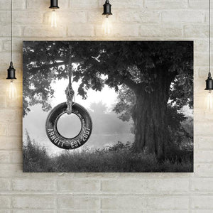 Tire Swing Forest - Personalized Canvas Wall Art