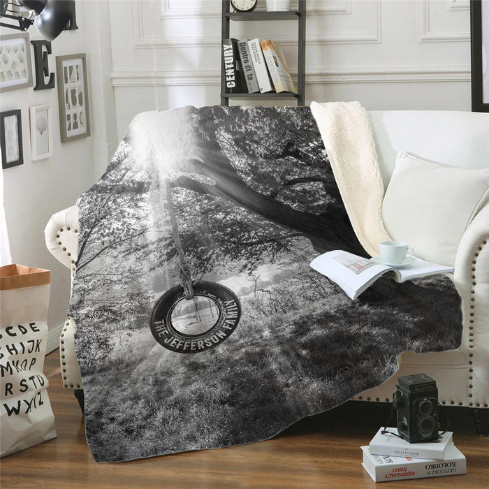 Tire Swing Twilight Meadow Personalized Blankets