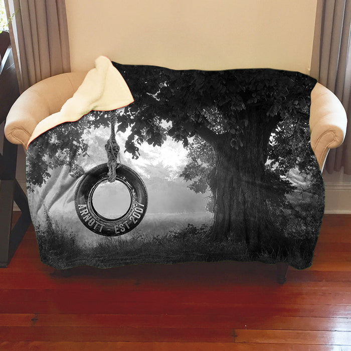 Tire Swing Forest Personalized Blankets