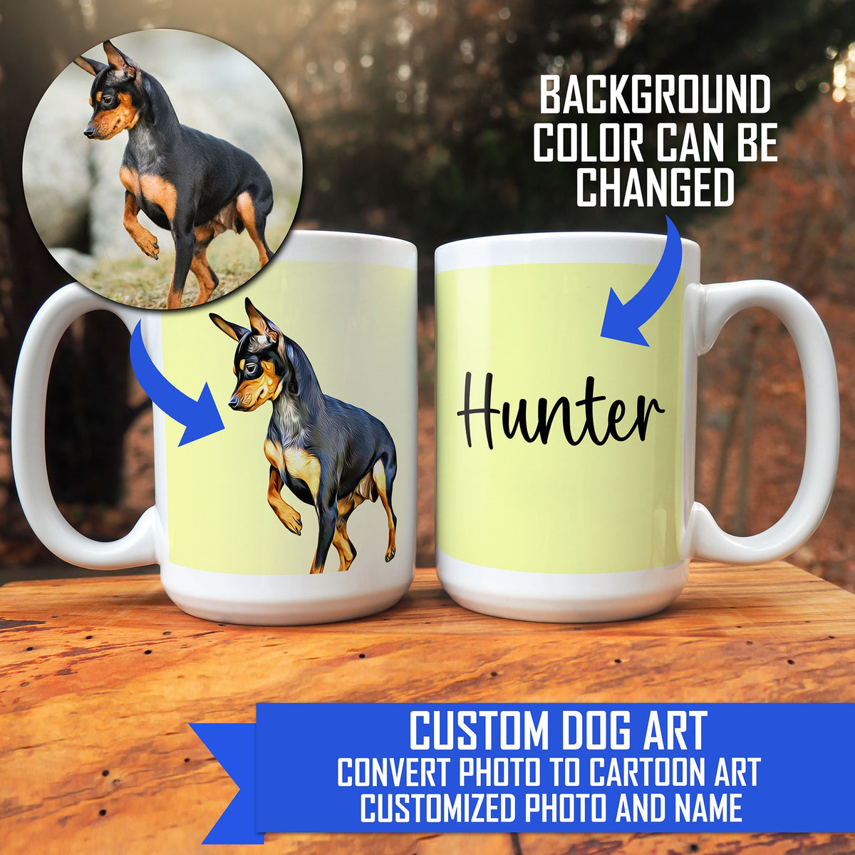 Custom Pet Art Coffee Mugs