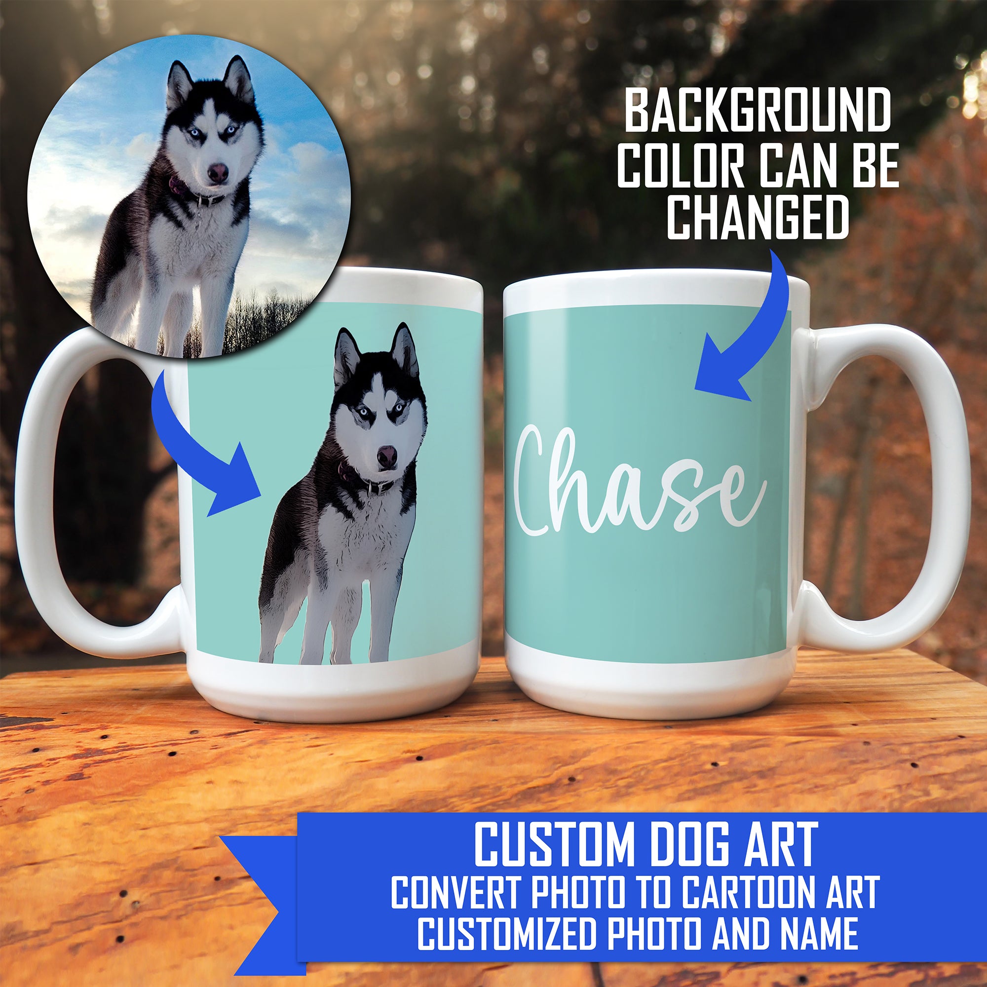 Dog Portrait - Cartoon Art Personalized Mug