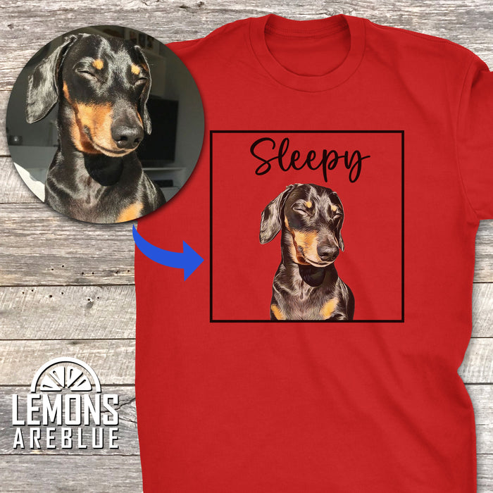 Dog Portrait - Cartoon Art Custom Premium Tee