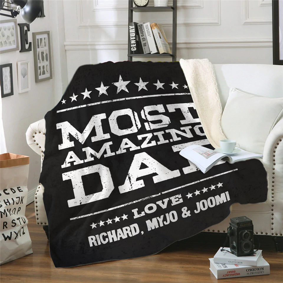 Most Amazing Dad Personalized Blanket