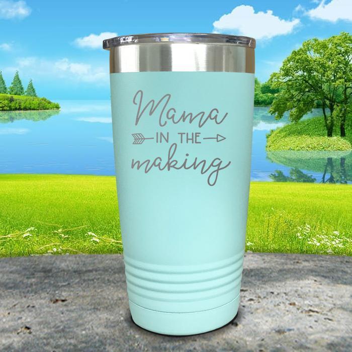 Mama in The Making Engraved Tumbler Tumbler ZLAZER 20oz Tumbler Mint 