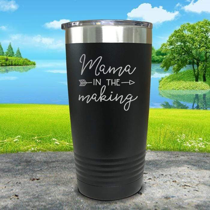 Mama in The Making Engraved Tumbler Tumbler ZLAZER 20oz Tumbler Black 