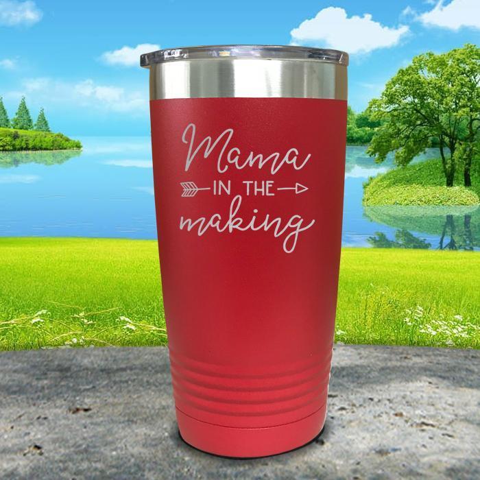 Mama in The Making Engraved Tumbler Tumbler ZLAZER 20oz Tumbler Red 