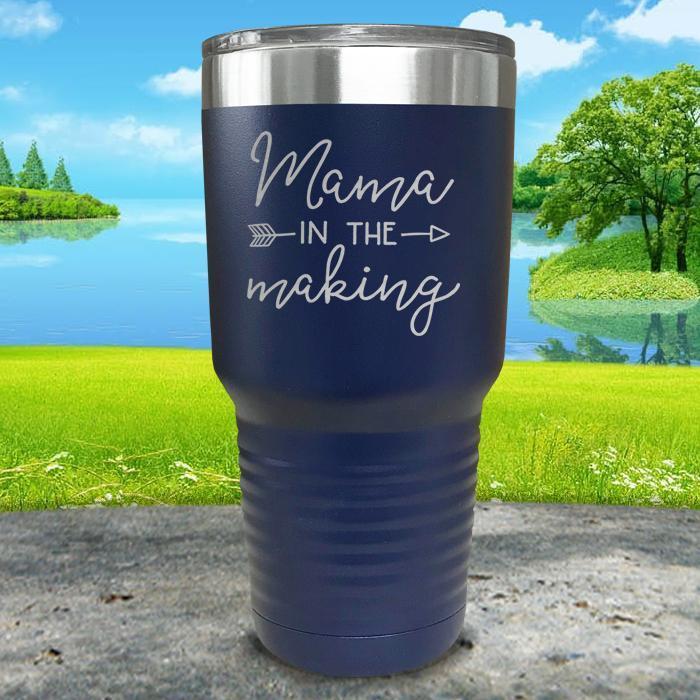 Mama in The Making Engraved Tumbler Tumbler ZLAZER 30oz Tumbler Navy 