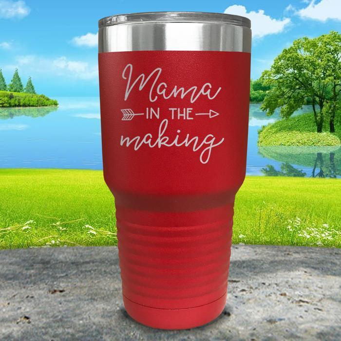 Mama in The Making Engraved Tumbler Tumbler ZLAZER 30oz Tumbler Red 