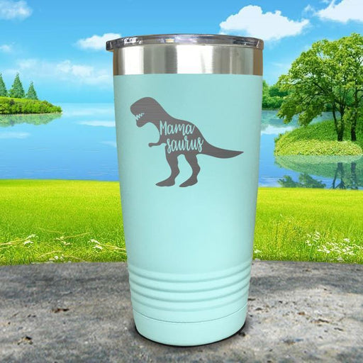 Mama Saurus Engraved Tumbler Tumbler ZLAZER 20oz Tumbler Mint 